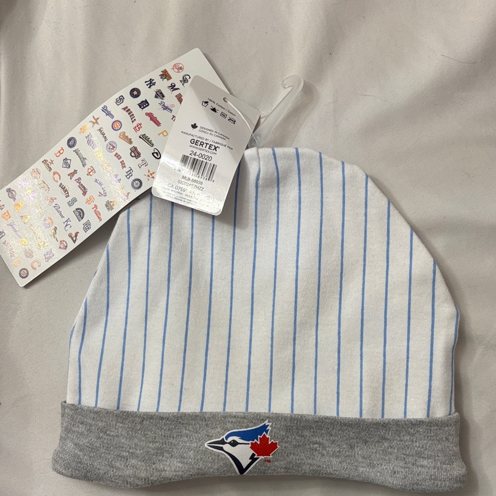 NWT MLB White and Gray Kids Hat with Blue Stripes *two available *